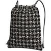 Generic Borsa con Coulisse Houndstooth Large Silver Sportiva Sacche Multifunzione Sacche Zaino Durevole per Viaggio Scuola