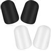 TNEDFOD 2 Paia di Mini Parastinchi, Parastinchi da calcio 9,5x6cm Calcio Shin Pads, con Alta Resistenza Agli urti per Bambini, Giovani, Adulti Attrezzature di Protezione Parastinchi Nero, Bianco