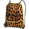 Generic Sportiva Sacche Cheetah Leopard Print Borsa con Coulisse Durevole Sacca con Coulisse Pieghevole per Scuola Compleanno Regalino