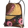 Generic Borsa con Coulisse Retro Roller Skate Sportiva Sacche Durevole Sacca con Coulisse Lavabile per Scuola Allenamento