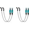 Vjsujehgy 4 Pz. Avvisatori Acustici per La Pesca alla Carpa, Ganci, Bobine, Indicatori, Allarme per La Pesca, Allarme per A Catena in Acciaio, Blu