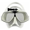 FytStycale Maschera Low Volume Alluminio Maschera Subacquea a Doppia Lente Regolabile per Freediving , Blu, Bianco