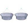 Vjsujehgy 2X Rete da Pesca Pieghevole Portatile con Corda da Pesca per Catturare Pesci, Granchi, Aragoste, Accessori per La Pesca