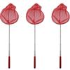Vjsujehgy 3X Outdoor Cattura di Cattura della Rete da Pesca Un Rete Borsa da Pesca di Acciaio Inossidabile Strumento di Rete Esterna Telescopica da Pesca Net-Rosso