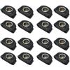 Vjsujehgy Passacavo per Barche Marine Bullseyes in Nylon Nero 12 mm 1/2 Pollice Inserto in Acciaio Inossidabile, Puleggia per Barche, 16 Pezzi