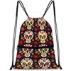 Generic Borsa con Coulisse Sugar Skull Sportiva Sacche Leggero Sport Gym Sacca Borsa Pieghevole per Viaggio Sport