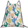 HLBSDM Zaino robusto con coulisse e illustrazione di cactus del deserto, ideale per sport all'aria aperta.