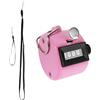 GDMINLO Clicker Contatore portatile contatore a 4 cifre per allenare, lavorare a maglia, giro, pesca, golf e sport di fila con cordino in nylon a 2 pezzi, rosa