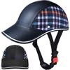 Pineeseatile Casco da bici di sicurezza con cinturino regolabile per adulti uomini donne, nero, casco da scooter resistente al sole per sci, baseball, pattinaggio
