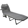 Eurocatch Lettino da Campeggio Pieghevole - 8 Gambe - Schienale Regolabile a 5 Posizioni - Poggiatesta Imbottito - Tasca Laterale - Lettino Camping - 195x65x27 cm