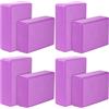 Vjsujehgy Yoga Blocks 8 Pack, 23X15X7.6Cm per Esercizi nel Schiuma Eva Ad Alta Densità, Ecologici e Leggeri, Porpora