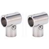 Vjsujehgy 2X Raccordo per Tubo A T A 90°, ID 1 Pollice/25,4 Mm, Separabile, in Acciaio, per Corrimano per Barche, Raccordo per Tubo A T