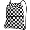 Generic Sportiva Sacche Black White Checkered Borsa con Coulisse Pieghevole Sport Gym Sacca Borsa Multifunzione per Sport Viaggio