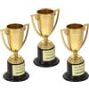 FOYTOKI 3 Pezzi Mini Trofei in Plastica Oro per Coppe Piccole Premi Motivazionali per Eventi e Bomboniere Festa Scuola Riutilizzabile