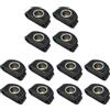 Vjsujehgy Passacavo per Barche Marine Bullseyes in Nylon Nero 12 mm 1/2 Pollice Inserto in Acciaio Inossidabile, Puleggia per Barche, 12 Pezzi