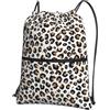 Generic Sportiva Sacche Gold Glitter Black Leopard Animal Print Borsa con Coulisse Pieghevole Sacca con Coulisse Multifunzione per Compleanno Regalino Yoga