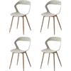 GrandCA HOME Set di 4 Sedie da Pranzo o Sedia da Ufficio con Gambe in Metallo, Sedie da Cucina per Soggiorno, Sala da Pranzo, Sala Riunioni,Beige+Rovere