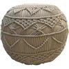 milani home - pouf in cotone intrecciato, Zahira, cotone naturale, stile boho, bianco, 40 x 40 x 40 cm