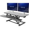 VIVO Convertitore da Scrivania da 107 cm, Serie K, Altezza Regolabile da Seduto a in Piedi, Doppio Monitor e Postazione di Lavoro per Laptop con Ampio Vassoio per Tastiera, Nero, DESK-V042KB