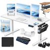 KESSER® Scrivania elettrica regolabile in altezza, Scrivania ergonomica per postura eretta, Controllo di memoria a 3 funzioni, incl. Ruote a 360° e Porta di ricarica USB, 120x60 cm - Bianco