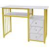 Ecoggeder Tavolo per manicure con 3 cassetti, scrivania per unghie 100x40x76 cm, tavolo da studio e da computer, piccolo banco da lavoro per salone di bellezza, home spa e ufficio