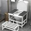 JS Ellie Telaio Adattatore per WC alla Turca con Poggiapiedi Rinforzato Design Ergonomico e Curvo Dotato di Cuscinetti Antiscivolo Specificamente Progettato per gli Anziani white