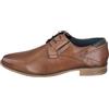 bugatti Uomo Scarpa bassa da business in pelle, derby sostenibile dal look usato, Cognac, 43 EU