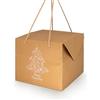 MAQA Set 10 Pz Scatole Panettone Natale Kraft con Manici - Confezioni Regalo Albero Merry Christmas in Cartone Rigido 24x24x20 cm, - Made in Italy