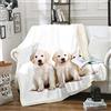 Loussiesd Coperta di peluche per cani, coperta Sherpa con motivo cane carino, cucciolo, per ragazzi, ragazze, bambini, Kawaii, motivo cane animale domestico, coperta in pile 3D a tema animale, coperta pelosa