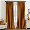 EMEMA - Tenda in velluto con nastro arricciato Brun Doré, tende in velluto decorative, oscuranti, 2 pezzi, tende spesse e pesanti per soggiorno e camera da letto, tende termiche con nastro arricciato