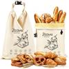 Ecofocet 2 pezzi Sacchetto pane cera d'api,43×33 cm Tela cerata per pane,Sacchetti cera d'api per alimenti,con chiusura con fibbia/cerniera,per lievito madre e prodotti da forno (Buckle B)