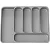 Ghazpmuk Portaposate da Cassetto, Porta Posate Cucina Cassetto, Organizer Cassetti Cucina, Organizer per Posate, Portaposate a Cassetto Espandibile, Porta Posate Espandibile per Cassetto, Grigio