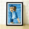 BANGHA Kit Mezzo Punto Ricamo Arte Fatta a Mano Fai da Te Ricamo Punto Croce Ricamo Stampato Kiss Bacio Abbraccio Sea Childhood Cross-Stitching Set Decorazione della casa Punto Croce Kit