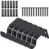 Catime 6pcs Staffa Palo Tenda, Regolabile Metallo Bastone Tenda Supporto, Impieghi Gravosi Staffe Binari Tende, Staffe di Supporto Aste Tende con Viti per Staffa Facciata Continua (Nero)