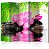 murando - Paravento Decorativo Bifacciale Fiori 225x172 XXL 5 Pannelli Divisori - Stampa su due Lati su Tela in TNT - Separe Divisorio per la Casa - Non Trasparente - Pietra b-B-0283-z-c
