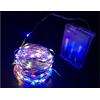 A2ZWORLD Stringa Luci LED a Batteria Filo di Rame, 100 Luci RGB Multicolori, 10 Metri, IP67, per Interni ed Esterni, Feste, Giardino, Natale, Matrimoni
