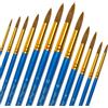 Joy & Inspiration 12 Pezzi Pennelli per Dipingere, Set Pennelli Pittura Pennelli Acquerello Acrilico Pennelli per Acquerello, Acrilico, Olio e Guazzo, 12 Misure Diverse Nylon Pennelli per Artisti, Adulti e Bambini