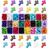 PH PandaHall 480pz Ciondoli Croce per Bomboniere Perline di Acrilico per Pasqua Decorazioni Comunione Gioielli Collane Braccialetti Fai Da Te, Colore Misto, 16x12x4.5mm