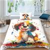 ZHUICHENG simpatico modello di cucciolo Set Copripiumino Con Stampa 3D Stampa Set Di Biancheria Da Letto Con Copriletto in Microfibra Copripiumino Soft Chic 2 Pezzi Per Adulti E Ragazzi Single（135x200cm）