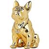 SHENGTIAN Statua Bulldog Francese - Scultura Moderna in Resina Con Collana Argentata, Statuetta Decorativa Per Soggiorno, Ufficio, Camera Da Letto E Corridoio