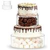 Qnbonrich Alzata per torte riempibile a 3 ripiani in acrilico con decorazione a LED, tavolo da dessert rotondo trasparente e rialzo cilindrico, 3 alzate per torte fai da te, per compleanni, matrimoni e feste (2