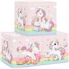 HUUMONSS 30cm Set di 3 Scatole Portaoggetti Unicorno Arcobaleno Contenitore Porta Giochi Bambini Pieghevole Nuvola Stella Cubi Portaoggetti Libreria Kallax Salotto, Macaron