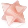 Artistone Quarzo rosa Merkaba Crystal Star intagliato pietra preziosa protezione meditazione sacra generatore di energia chakra pietra stella a otto punte con scatola regalo