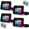 Lospitch 4 Faretti RGB 10W, dimmerabili funzione di memoria 16 colori 4 modalità, fai da te, impermeabilità IP66 proiettore cambia colore per esterni interni alberi feste palcoscenico Natale corridoio