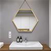 Hosoncovy Specchio decorativo da appendere alla parete con cornice hexagonale e catena, per bagno, soggiorno, camera da letto (Hosonco)
