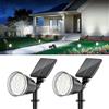 GEARLITE 2 lampade solari per esterni da giardino, luce bianca, faretto a LED solare per esterni, con batteria da 1500 mAh, 1200 lumen, per esterni, con IP65, impermeabile, per decorazione da giardino