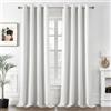 MIULEE Tende Oscuranti per Interni 2 Pezzi 140x280 CM, Tenda Bianco Moderna per Soggiorno, Tende Coprente Termiche Isolanti per Interno con Anelli, Tenda Oscurante Finestra Camera da Letto Salotto