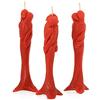 NKlaus - 3 candele in cera d'api Stella dell'amore, lavorate a mano Colore: rosso