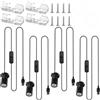 GBKDQQ 4 faretti girevoli a 360°, 5 V, 1 W, mini faretti LED con 4 supporti per cavi, USB, dimmerabili, in alluminio, per armadi, immagini, scaffali, decorazioni (4000 K bianco neutro)