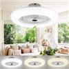 Izrielar 2x Ventilatore da Soffitto con Luce e Telecomando, 80W Velocità del Vento Regolabile Luce LED 3000K-6500K Fan Plafoniera LED per Camera da Letto Soggiorno Sala da Pranzo, Bianco
